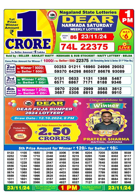 lottery sambad 23 tarikh|Dear Lottery Result Today 11.55 AM 16.9.2021 Live Chart .